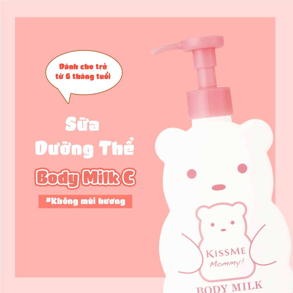 Sữa Dưỡng Thể Kissme Mommy Body Milk Cấp Ẩm Dành Cho Bé Từ 6 Tháng Tuổi Và Làn Da Nhạy Cảm 200mL