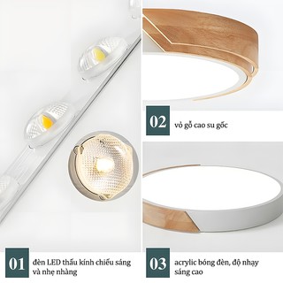 3 chế độ ánh sáng đèn trần phòng khách Điều Sáng Từ Xa Thông Minh Siêu Sáng Đèn đèn trần trang trí