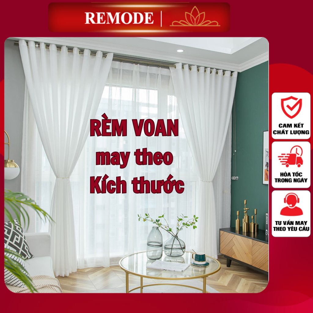 Rèm voan trắng trang trí cửa sổ, cửa chính nhà ở, homestay, spa, decor ...