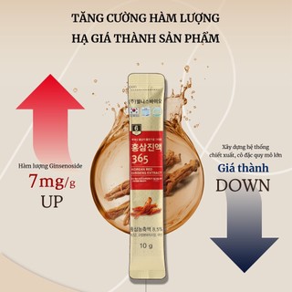 Tinh chất Hồng sâm 365 Hàn Quốc Pha Sẵn - Hộp 30 gói - Giúp Bồi Bổ Sức Khỏe, Tăng Cường Hệ Miễn Dịch