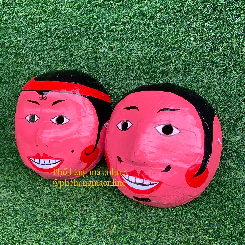 Mặt nạ Ông Địa, chú Tễu, Thị Nở, Chí Phèo múa lân trang trí Trung Thu làm bằng giấy bồi sơn màu đẹp