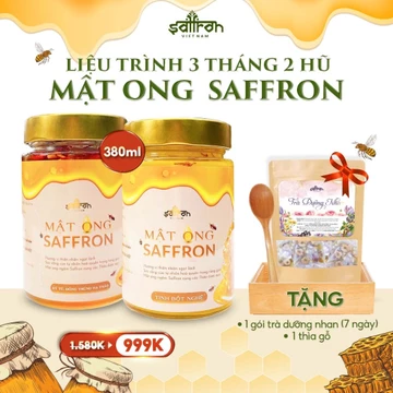 Combo 2 hũ mật ong Saffron Đông trùng hạ thảo kỷ tử và Mật ong Saffron tinh bột nghệ 380ml