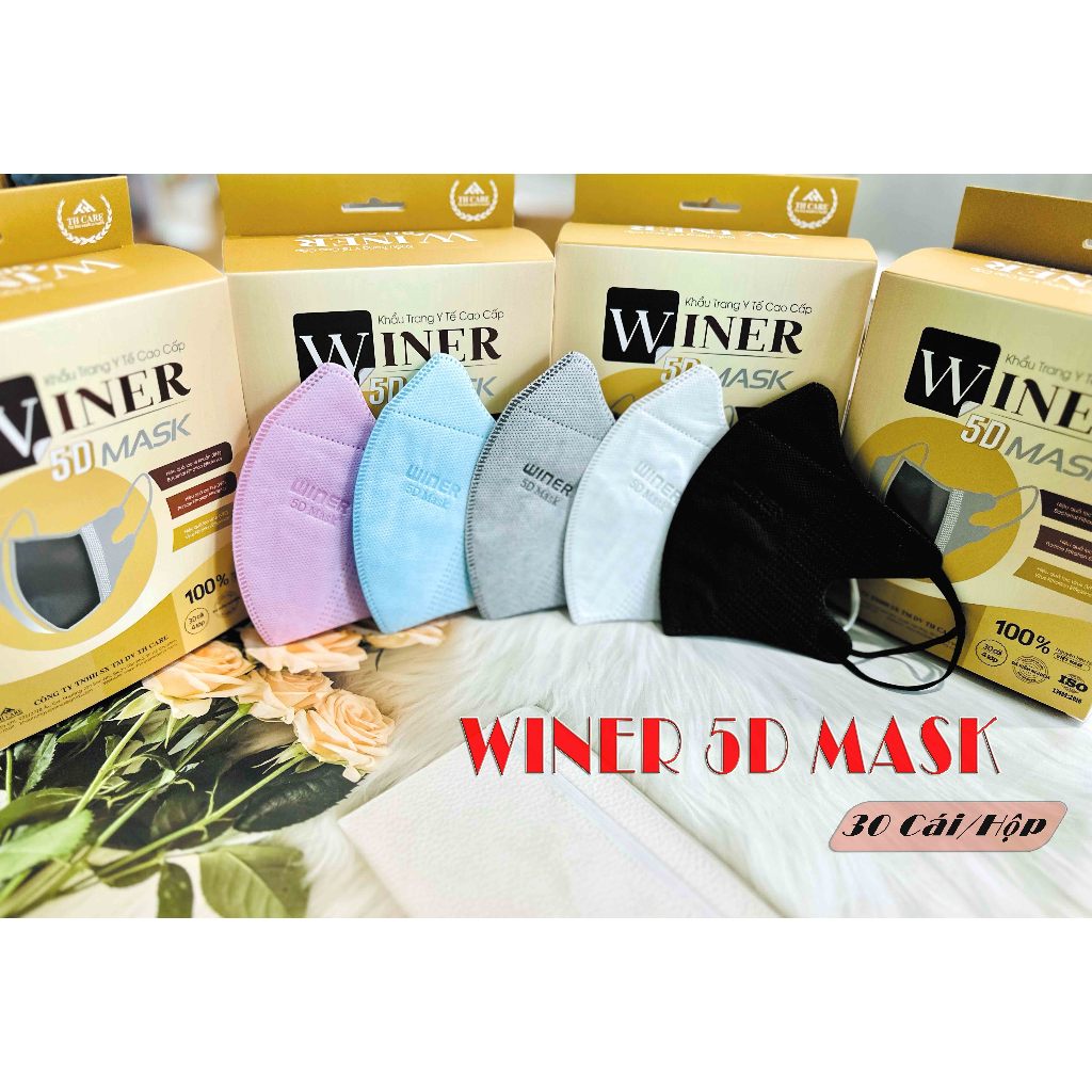 [Combo 10 Hộp - 300 Cái] Khẩu Trang WINER 5D MASK 4 Lớp Loc Khuẩn, Dày, mềm mịn