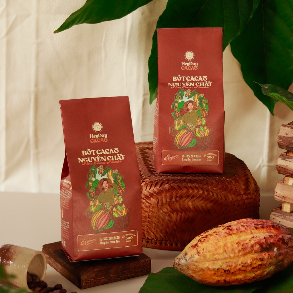 Ảnh Túi 500g Bột cacao nguyên chất Việt Nam 100% không đường Heyday - Dòng Origin thượng hạng 4
