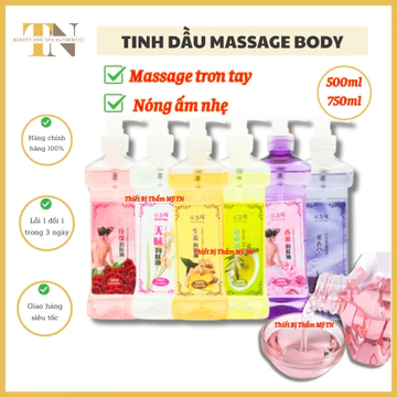 Tinh dầu massage body trơn tay | Tinh dầu massage body 500ml - 750ml | Dầu massage body đủ mùi