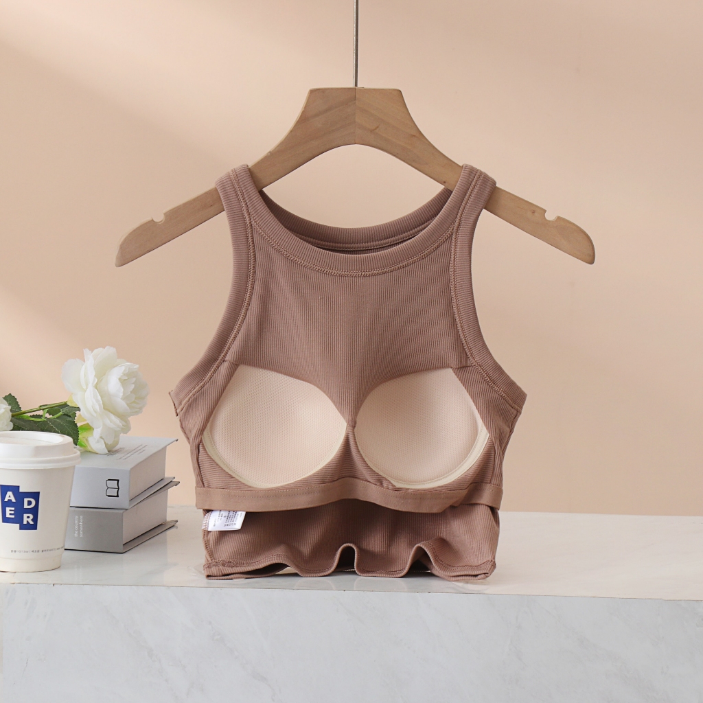 Áo Croptop Nữ, Áo 2 Dây Ba Lỗ Nữ Vải Cotton Co Giãn Thoáng Mát Có Đệm Mút Thoáng Mát Năng Động LA029 LA033