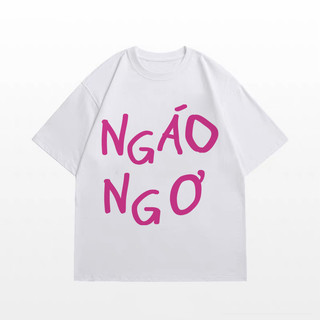 Áo thun NGÁO NGƠ  hot trend, áo phông unisex nam nữ form rộng tay lỡ mềm mịn mỏng nhẹ