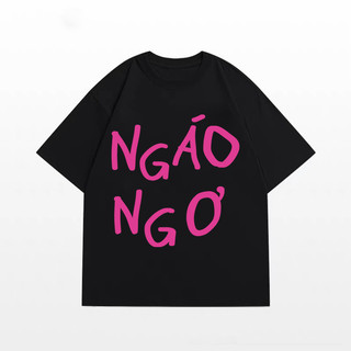 Áo thun NGÁO NGƠ  hot trend, áo phông unisex nam nữ form rộng tay lỡ mềm mịn mỏng nhẹ