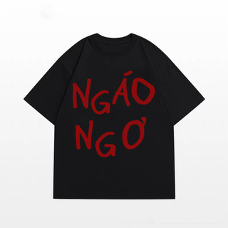 Áo thun NGÁO NGƠ  hot trend, áo phông unisex nam nữ form rộng tay lỡ mềm mịn mỏng nhẹ