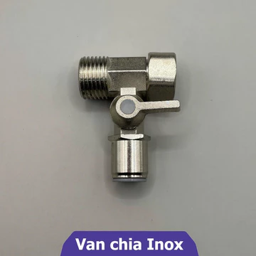Van Inox chia nước đầu nguồn máy lọc nước dây Φ6, Φ10 - Khẩu khóa chia nước đầu nguồn.