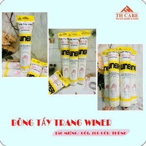 Combo 3 bịch Bông Tẩy Trang WINER 150 miếng chính hãng, Mềm Dịu Cho Da