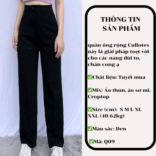Quần Tây Nữ Ống Rộng Lưng Cao 247Store Phong Cách Basic School, Đi Học Đi Làm Thanh Lịch