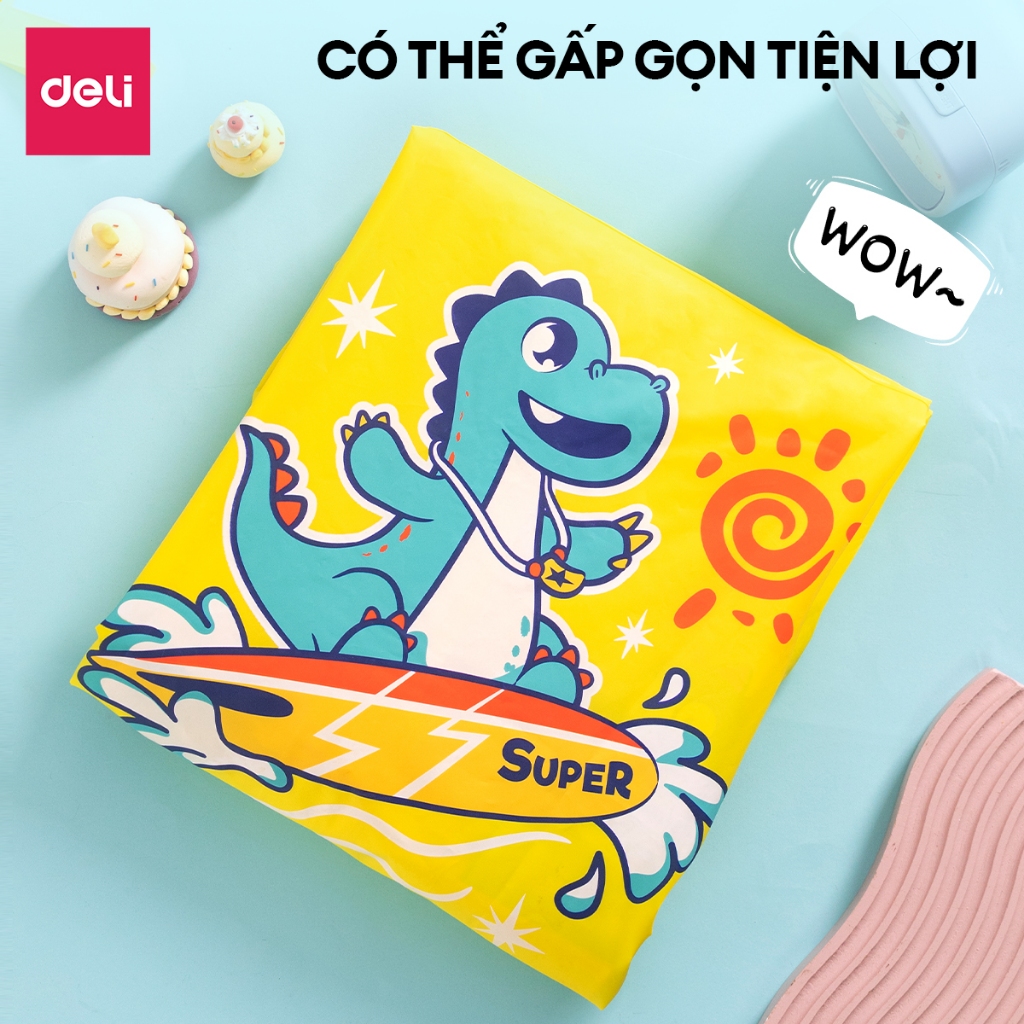 Áo Mưa Trẻ Em Deli Áo Mưa Cho Bé Nhẹ Mềm Có Khóa Không Mùi Mặt Nạ Che Mặt Dáng Dài Dày Dặn Chống Thấm Họa Tiết Dễ Thương