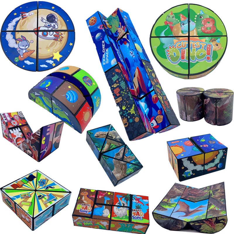 Rubik biến thể, Đồ chơi khối lập phương ma thuật Magic Cube - Rubik 3D thay đổi hình dáng Phát triển trí não cho bé