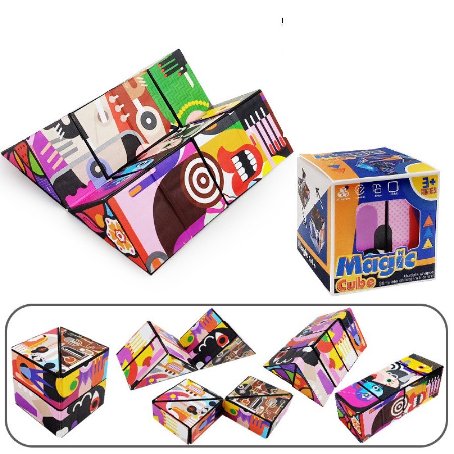 Rubik biến thể, Đồ chơi khối lập phương ma thuật Magic Cube - Rubik 3D thay đổi hình dáng Phát triển trí não cho bé