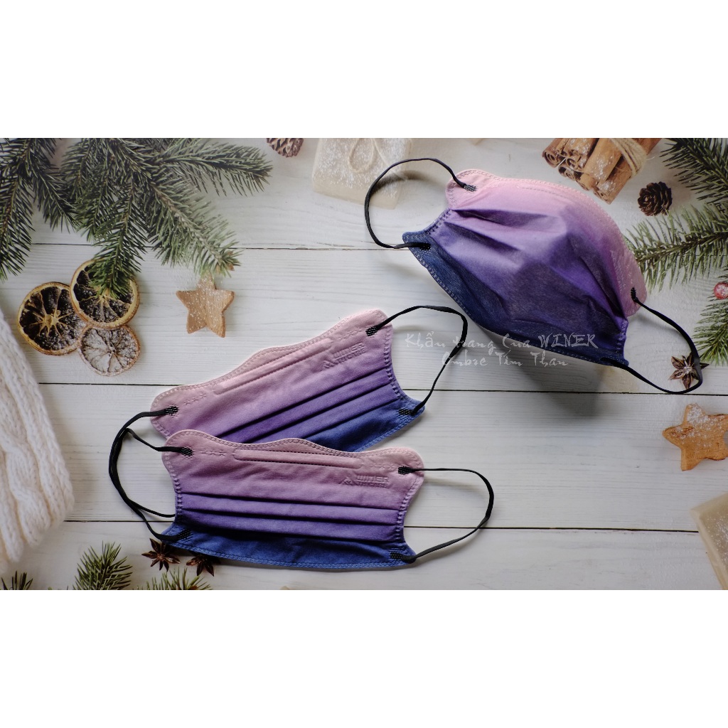[10 CÁI] Khẩu trang WINER CUA OMBRE Đa sắc, 4 lớp, mix đồ thoải mái.