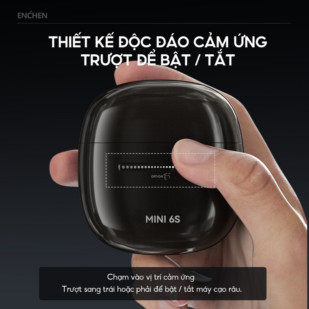 Ảnh Máy cạo râu Enchen Mini 6s, đầu cạo nổi 28 lưỡi dao kép tự mài, chống nước toàn thân - BH 6 tháng 2