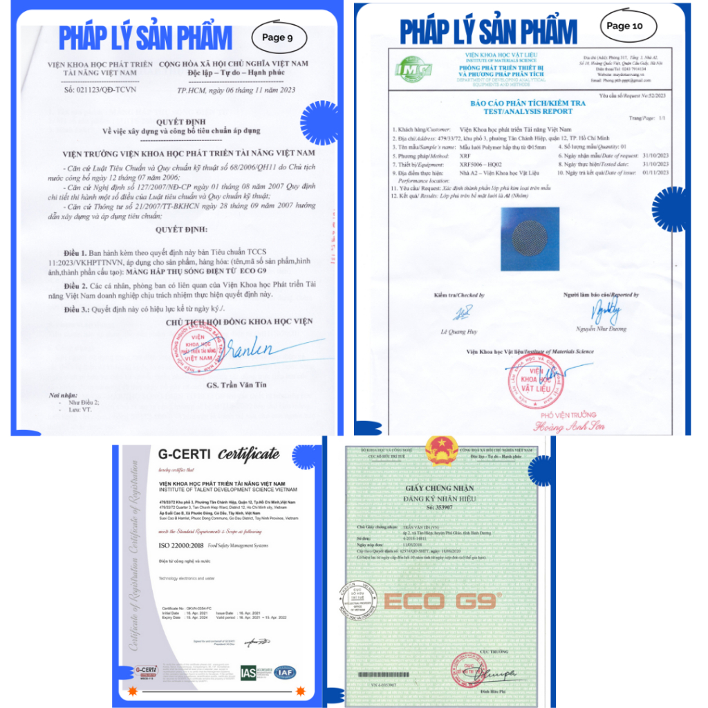 Combo 4 Màng Hấp Thụ Sóng Điện Từ ECO G9 - Miếng Dán Chống Bức Xạ Điện Thoại, Chắn Sóng Điện Từ