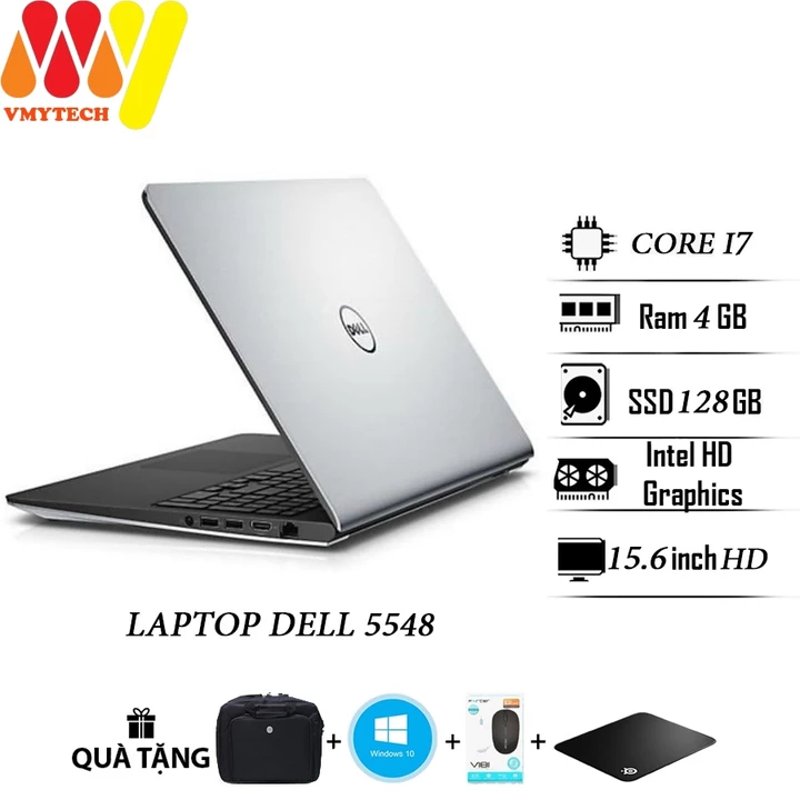 Laptop Dell Inspiron 5548 core i7 5500U RAM 4GB SSD 128GB, màn hình 15.6 inch, laptop cũ giá rẻ