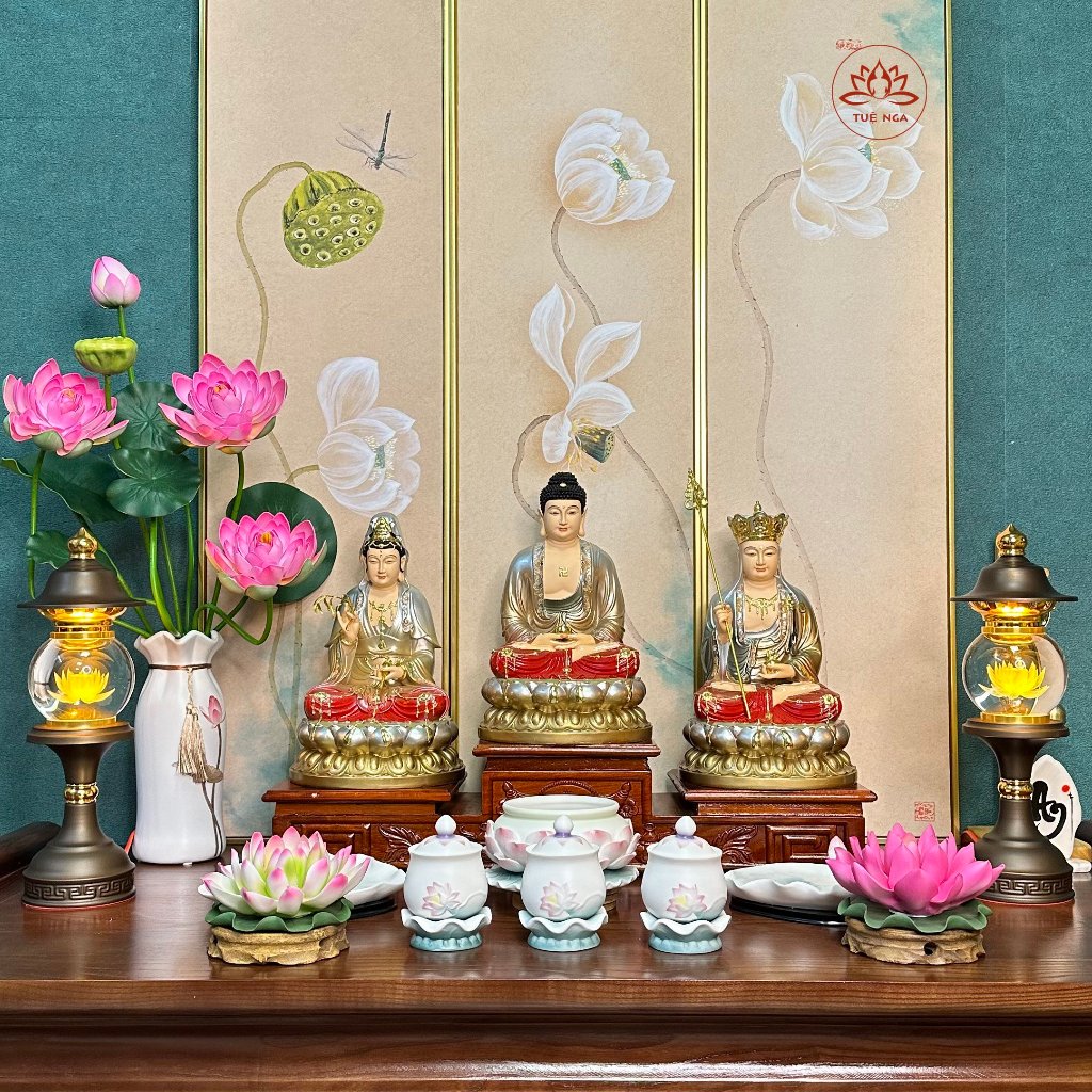 Ảnh Bình Hoa Sen Quan Âm Cao Cấp cao 64 cm - Tuệ Nga 1
