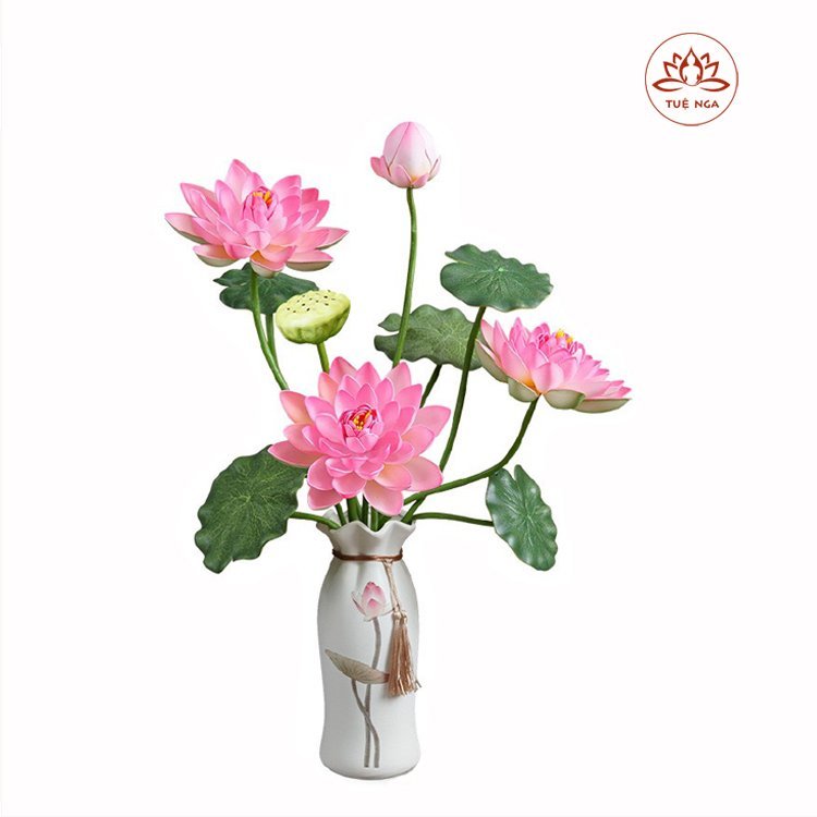 Ảnh Bình Hoa Sen Quan Âm Cao Cấp cao 64 cm - Tuệ Nga 2
