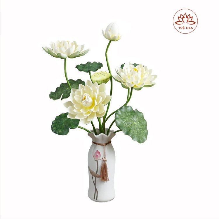 Ảnh Bình Hoa Sen Quan Âm Cao Cấp cao 64 cm - Tuệ Nga 3
