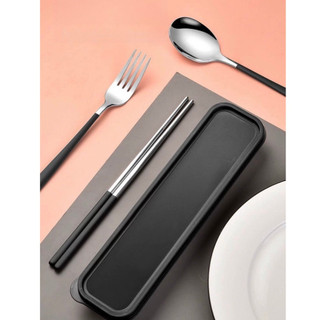 Bộ muỗng đũa cá nhân chuẩn inox 304 Chubby Chef an toàn cho sức khỏe, có hộp dễ dàng mang đi thuận tiện