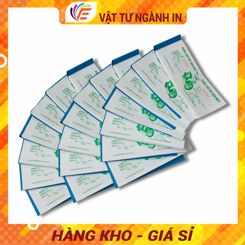 Phiếu Giữ Xe Có Số Nhảy Liên Tục Vé Xe Máy Có Rãnh Xé Tiện Lợi Vé Gửi Xe Gắn Máy Lốc 10 Cuốn