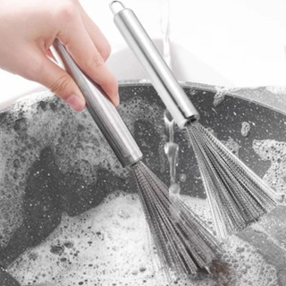 Chổi Inox Chuyên Dùng Cọ Chà Rửa Nồi, Chảo Siêu Sạch, Nhanh Chóng Loại Bỏ Vết Bẩn, Có Móc Treo (hàng tốt)
