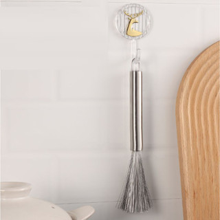 Chổi Inox Chuyên Dùng Cọ Chà Rửa Nồi, Chảo Siêu Sạch, Nhanh Chóng Loại Bỏ Vết Bẩn, Có Móc Treo (hàng tốt)