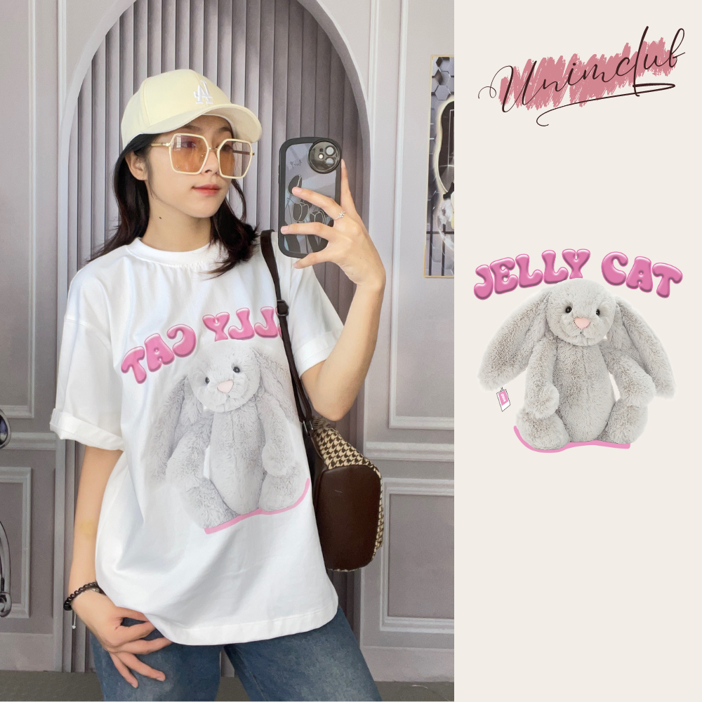Áo Thun Bunny JellyCat Siêu Đáng Yêu Form Unisex Vải 100% Cotton Cao Cấp ĐỊnh Lượng 250GSM Co Giãn 2 Chiều - APJELLY