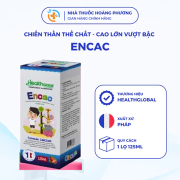 Canxi Cho Bé Encac HealthGlobal -Bổ Sung Canxi Hữu Cơ Hỗ Trợ Tăng Chiều Cao,Xương Chắc Khoẻ (Chai 125ml).