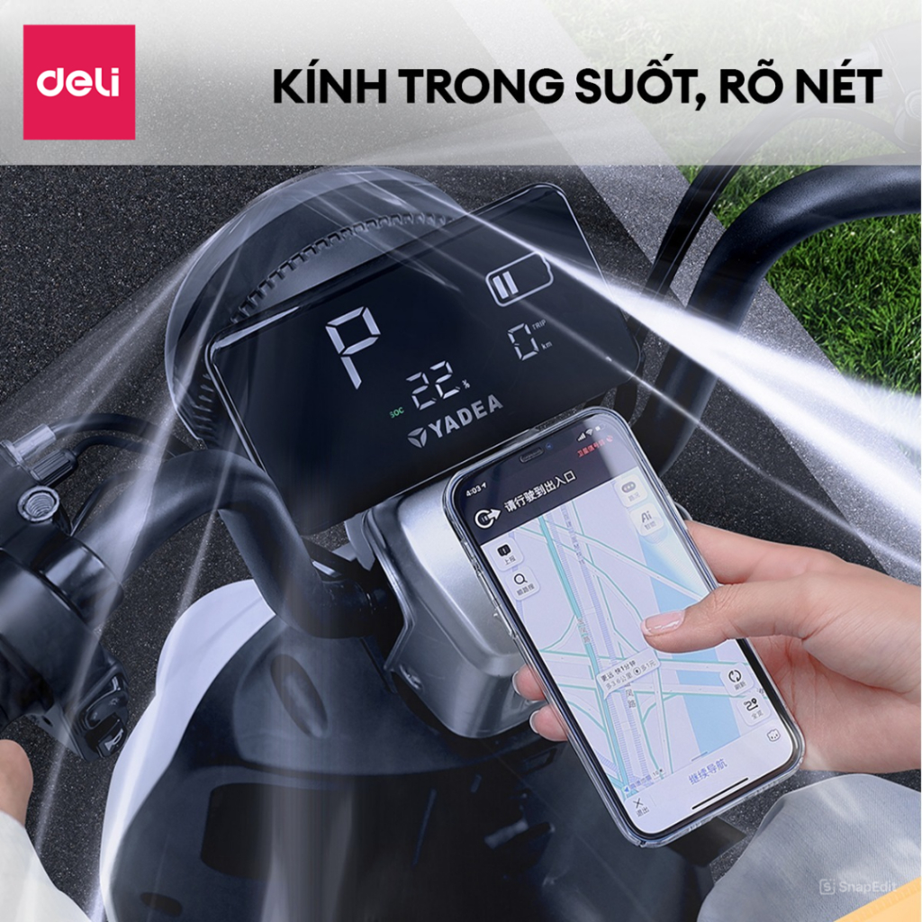 Áo Mưa Trong Suốt Deli Có Kính Chắn Mưa Thiết Kế Thời Trang Nhiều Màu Vải Dày Chống Thấm Cao Cấp