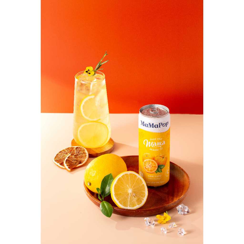 Ảnh Thùng 4 lon nước trái cây sparkling MaMaPop vị Gừng vs Cam Yuzu (330ml/lon) - MP030 3
