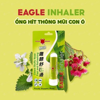 Combo dầu khuynh diệp con ó Eagle Brand Eucalyptus Oil Plus+ (25ml) + 02 ống hít thông mũi con ó Eagle Inhaler (1.1g)