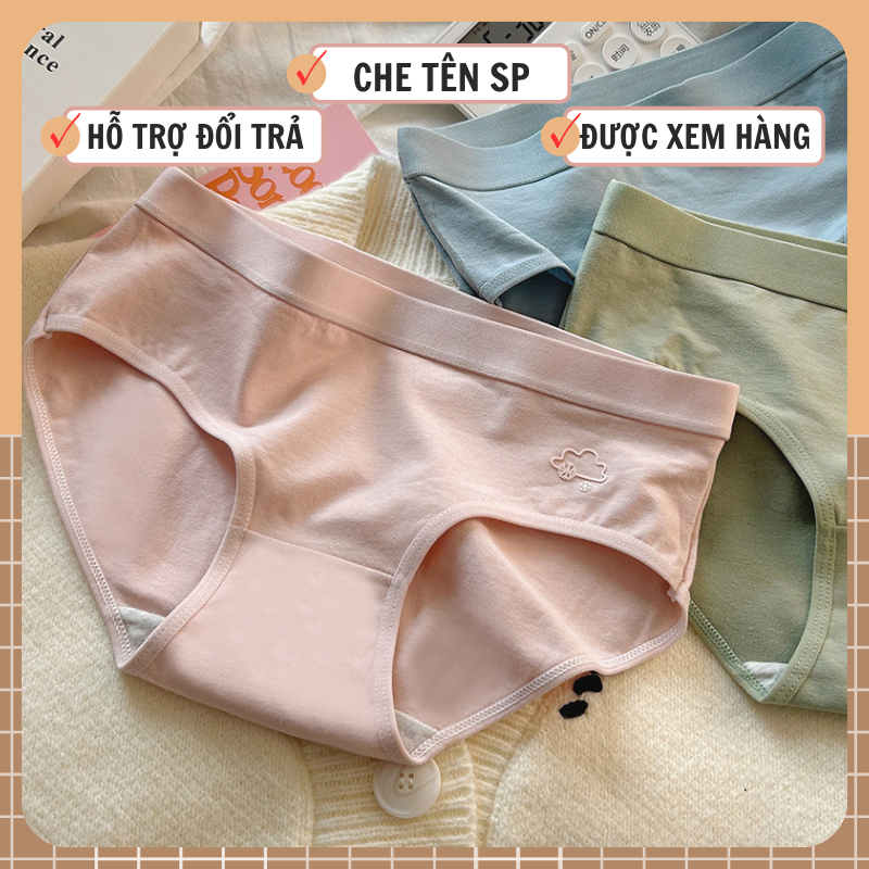 SET 5 Quần Lót Nữ Cotton Họa Tiết Đám Mây Dập Nổi Thoáng Khí, Thấm Hút Mồ Hôi 136