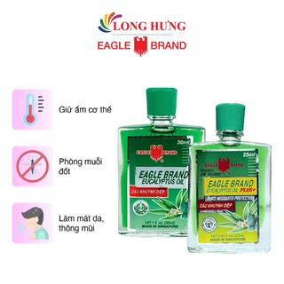 Combo dầu khuynh diệp Eagle Brand Eucalyptus Oil Plus+ (25ml) + dầu khuynh diệp Eagle Brand Eucalyptus Oil (30ml)