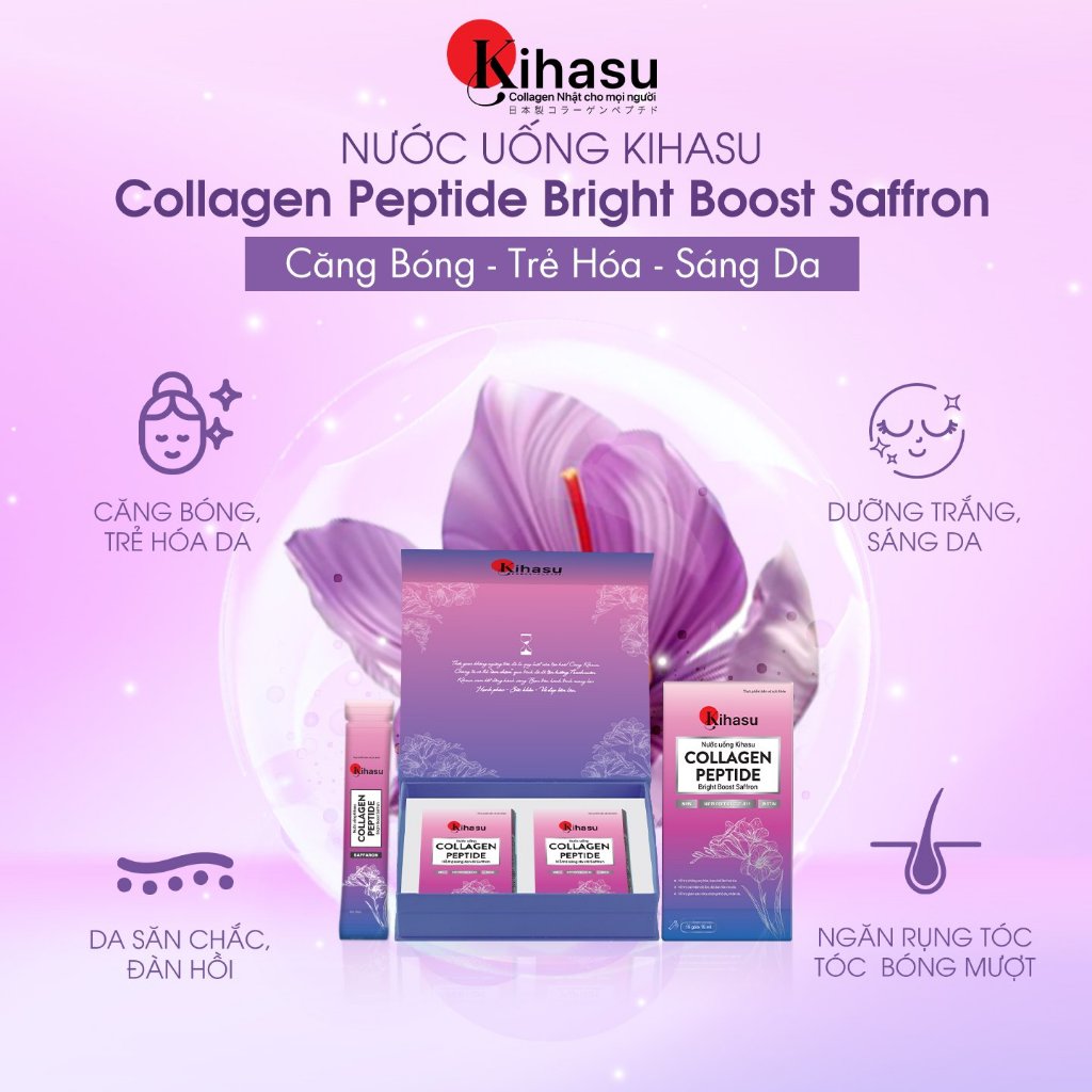 Ảnh Nước Uống Collollagen Kihasu Tăng Cường Saffaron, NMN Sáng Da, Trẻ Hóa, Giảm Nếp Nhăn Và Các Dấu Hiệu Lão Hóa 3