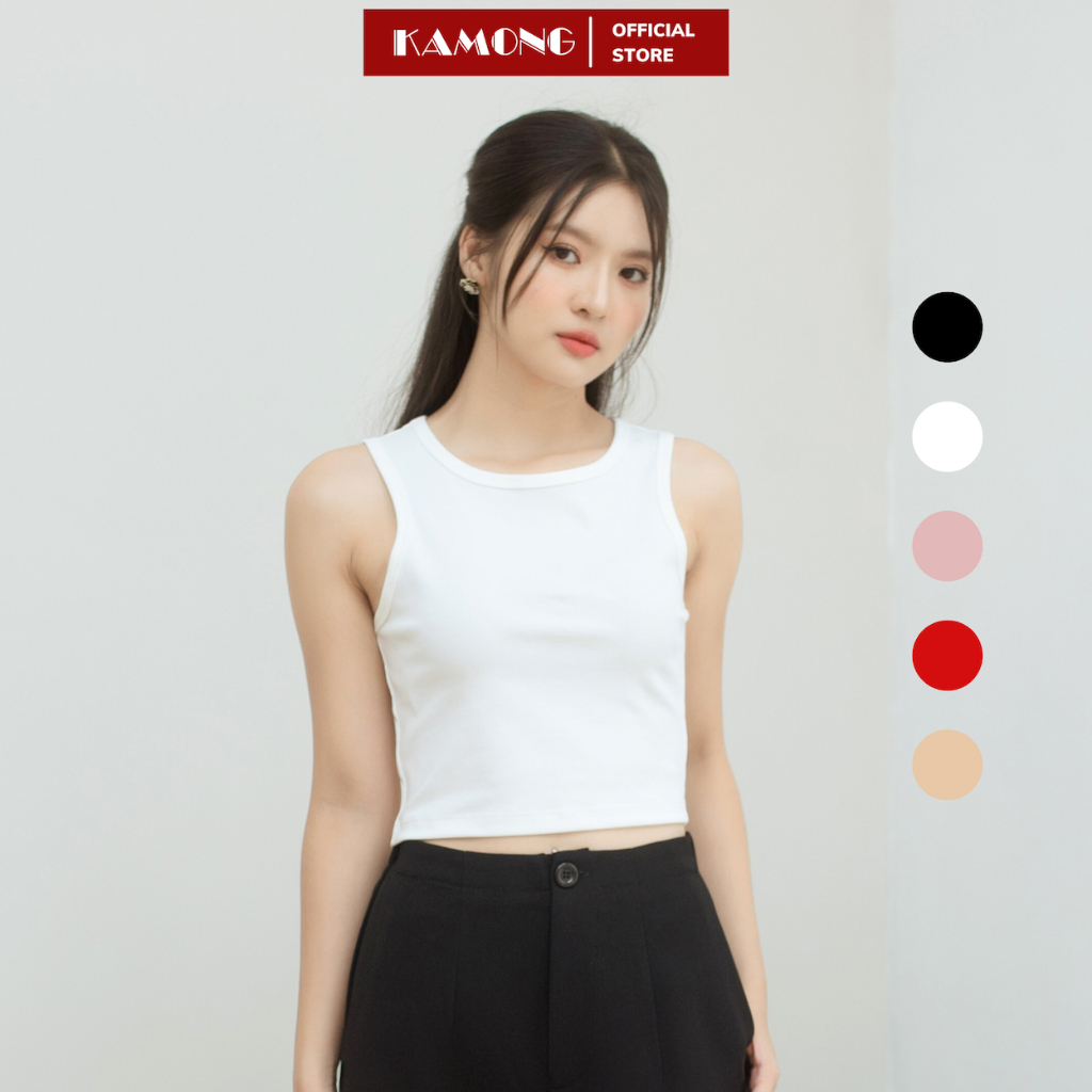 Ảnh Áo thun ba lỗ nữ KAMONG kiểu dáng croptop A144 1