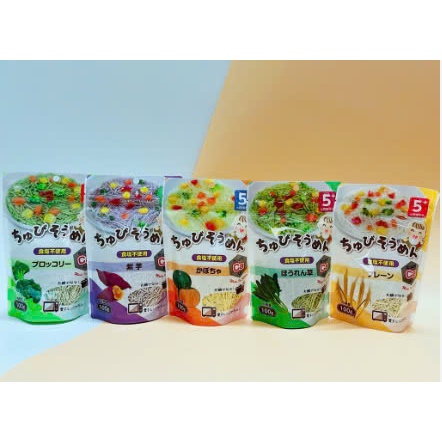 Mì Somen Tách Muối Bổ Sung Canxi ChuBi 5 vị cho bé, 100gr - hanzo2009