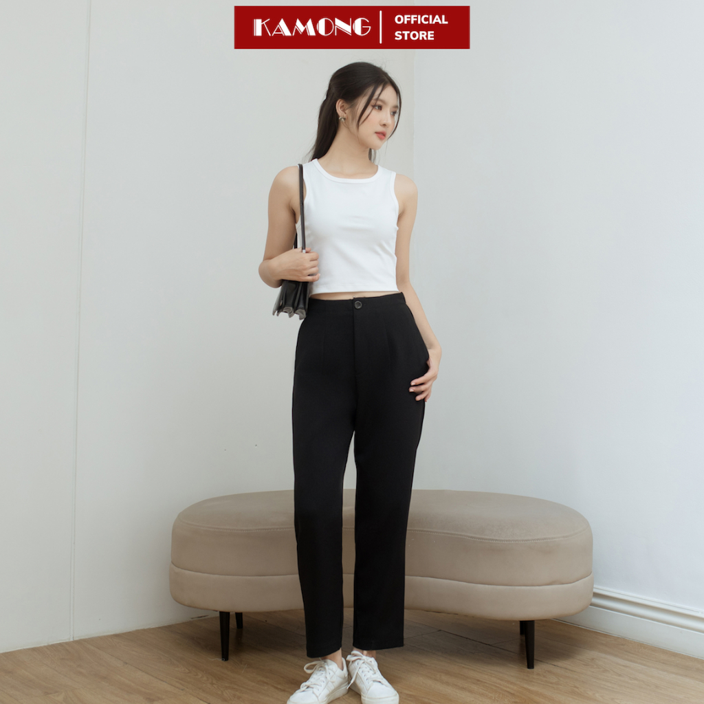 Ảnh Áo thun ba lỗ nữ KAMONG kiểu dáng croptop A144 3