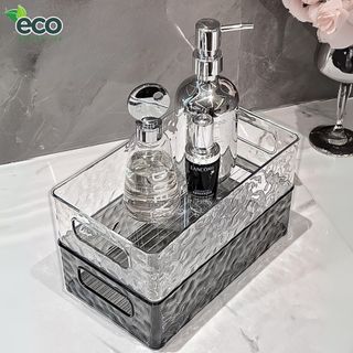 Khay nhựa trong suốt ECO, Khay đựng đồ vân kim cương sang trọng, đựng mỹ phẩm đựng đồ đa năng