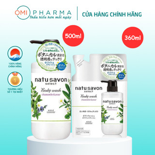 Combo Chai Sữa Tắm Tạo Bọt 500ml, Gói Refill 360ml Bọt Dưỡng Trắng Và Làm Mềm Mịn Da Softymo Natu Savon Nhật Bản