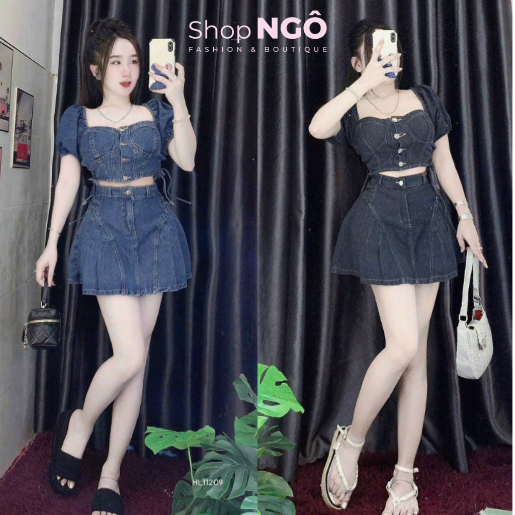 NIA SET - Set Chân Váy Ren Kim Tuyến & Áo Crop-top Đỏ Đô Nữ Tính main image 1