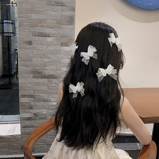 Kẹp Tóc Nơ Nhí Hồ Điệp Trắng Đính Ngọc Phong Cách Tiểu Thư Dễ Thương Hàn Quốc Cho Nữ