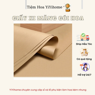 Giấy Xi Măng Gói Hoa, Giấy Kraft Nhật Gói Hàng Size 51x72cm, Không Mùi Gói Quần Áo YiYihome