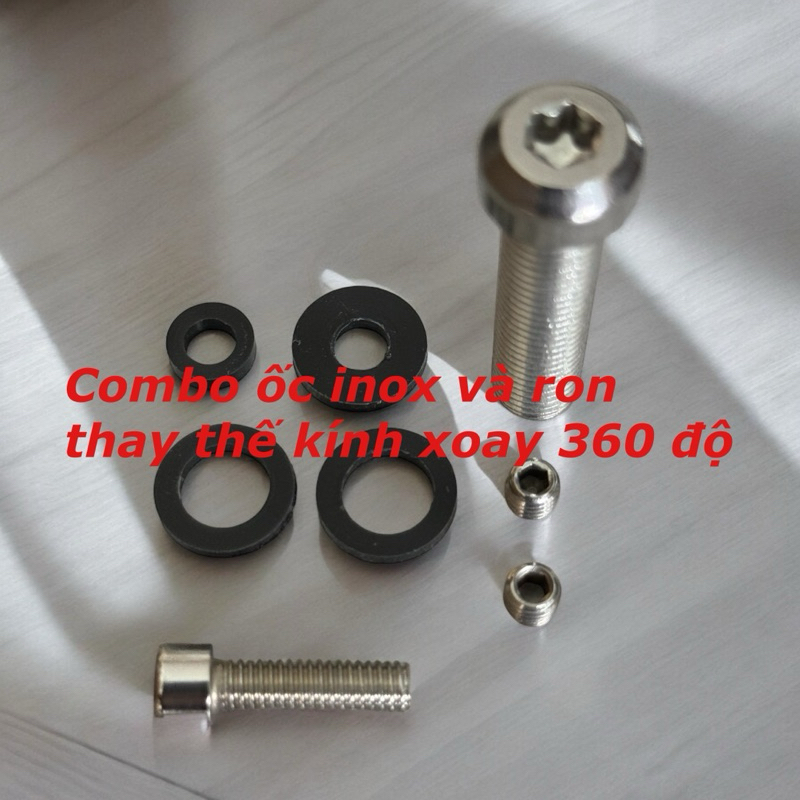 combo bộ ốc inox và ron thay thế kính xoay 360 độ | Shopee Việt Nam