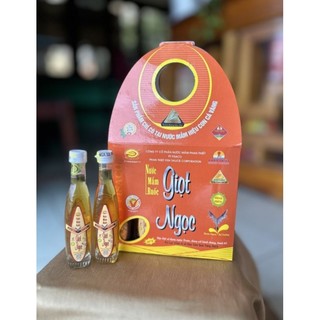 [ Đặc Sản] Hộp 10 Chai Thủy Tinh 27ml Nước Mắm Nhĩ Truyền Thống Làm Từ Ruốc Giọt Ngọc Hiệu Con Cá Vàng 30 Độ Đạm