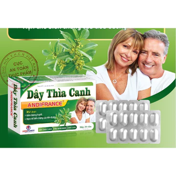 Dây thìa canh Andi France - Hỗ trợ giảm đường huyết và các biến chứng của tiểu đường - Hộp 30 viên.