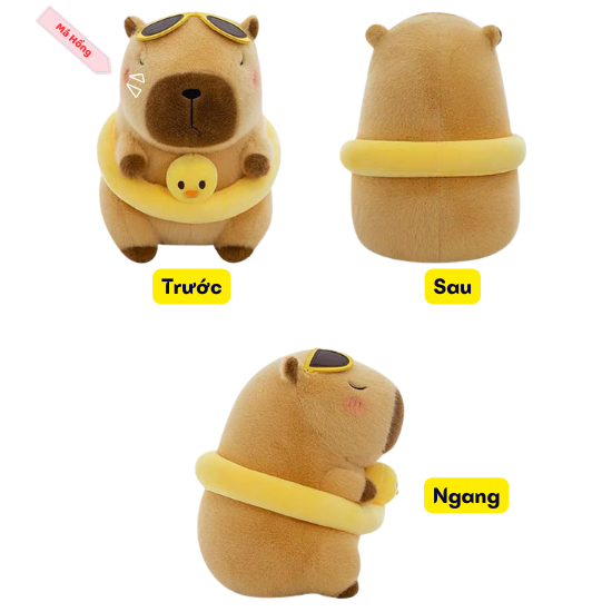 Capybara Phao Vịt Dễ Thương Gấu Bông Capybara Phao Vit Cute Capybara Đi Biển Có Má Hồng Chất Liệu Vải Lông Thỏ Cao Cấp